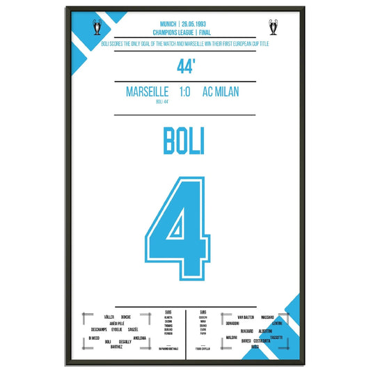 Boli's decisive goal in the Champions League final against AC Milan clinches victory for Marseille