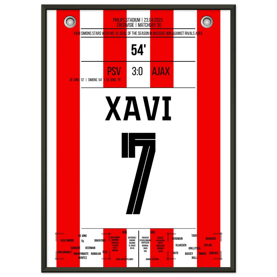 Xavi's goal clinches victory against Ajax in 2023.